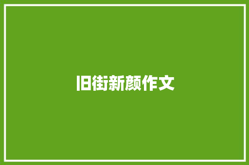 旧街新颜作文