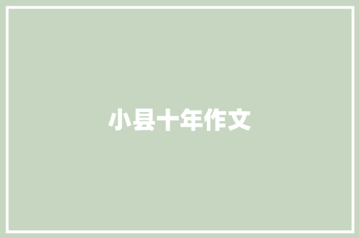 小县十年作文