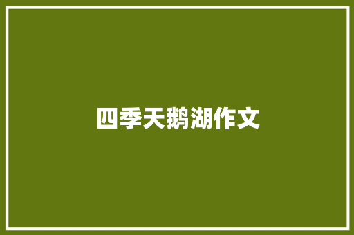四季天鹅湖作文