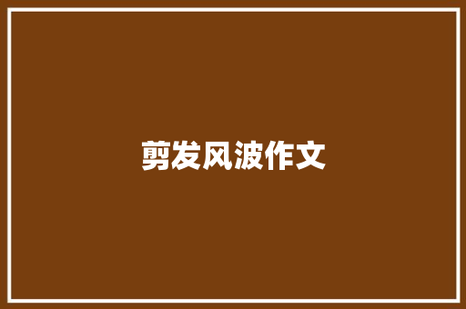 剪发风波作文