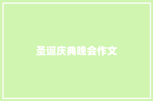 圣诞庆典晚会作文