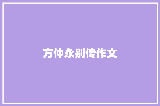 方仲永别传作文