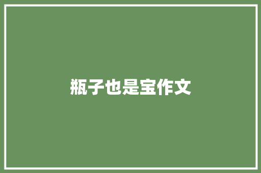 瓶子也是宝作文