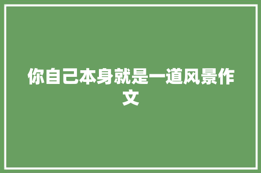 你自己本身就是一道风景作文