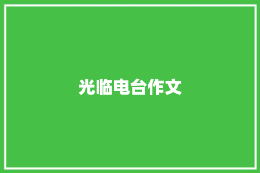 光临电台作文