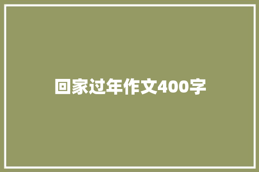 回家过年作文400字