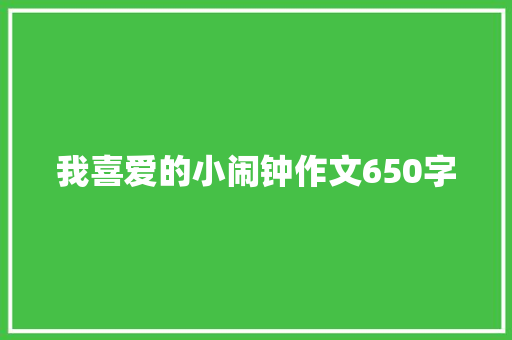 我喜爱的小闹钟作文650字