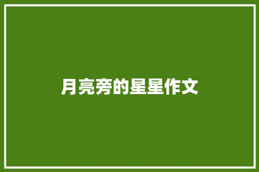 月亮旁的星星作文