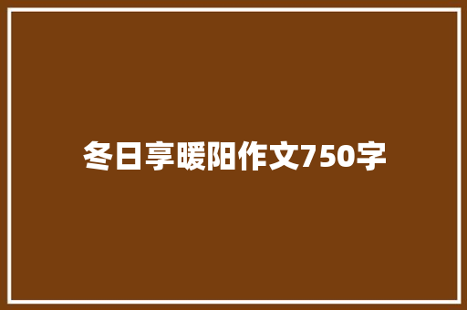 冬日享暖阳作文750字