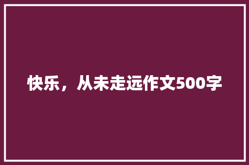 快乐，从未走远作文500字