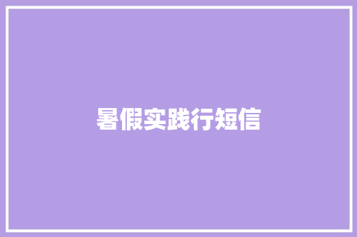 暑假实践行短信
