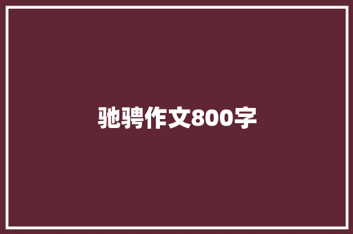 驰骋作文800字