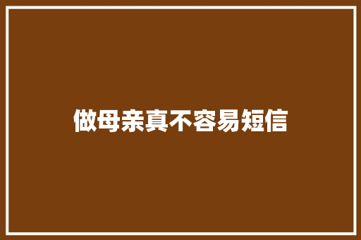 做母亲真不容易短信