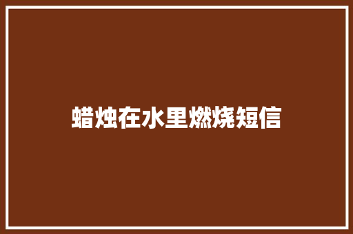 蜡烛在水里燃烧短信