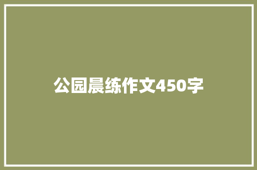 公园晨练作文450字
