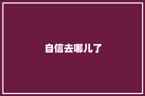 自信去哪儿了