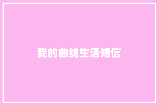 我的曲线生活短信