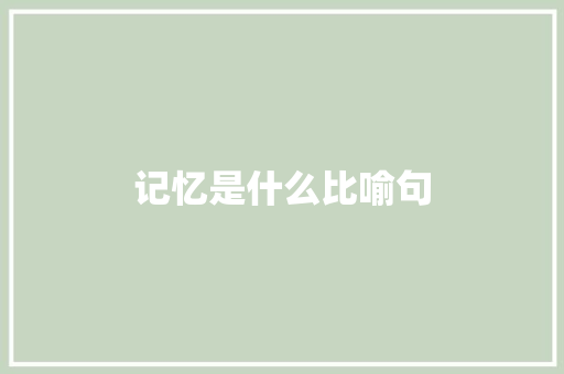记忆是什么比喻句
