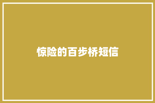 惊险的百步桥短信
