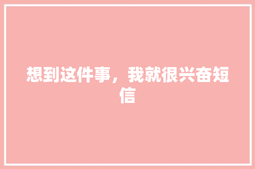 想到这件事，我就很兴奋短信