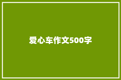 爱心车作文500字