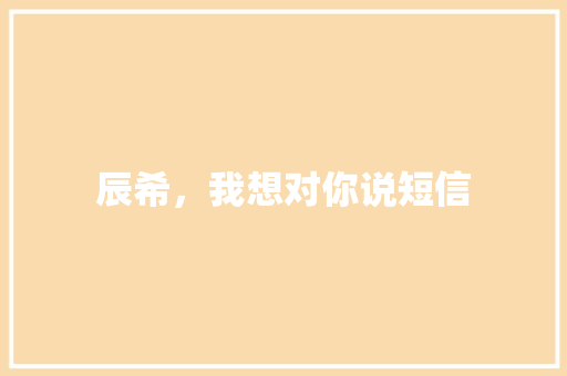 辰希，我想对你说短信