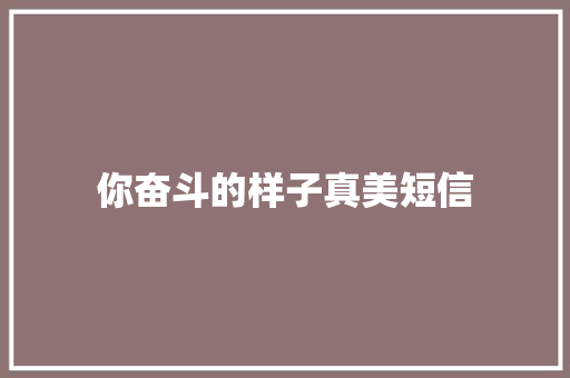 你奋斗的样子真美短信