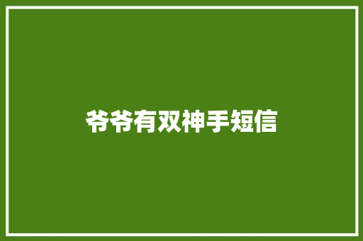 爷爷有双神手短信