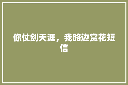 你仗剑天涯，我路边赏花短信