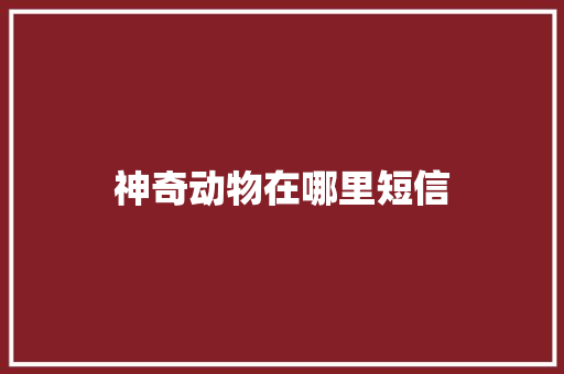 神奇动物在哪里短信