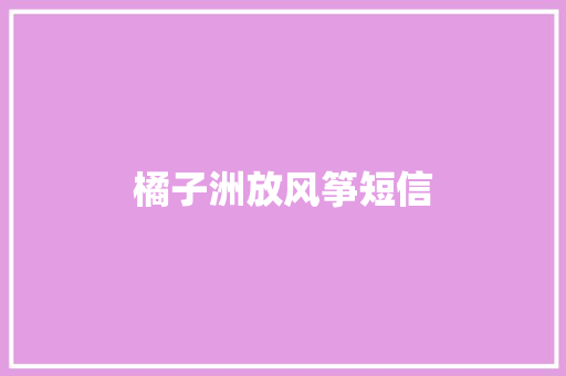 橘子洲放风筝短信