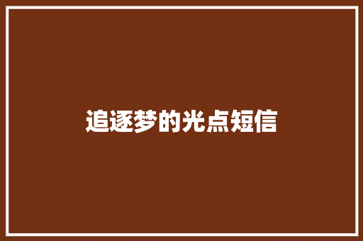 追逐梦的光点短信