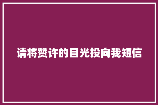 请将赞许的目光投向我短信