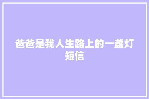 爸爸是我人生路上的一盏灯短信