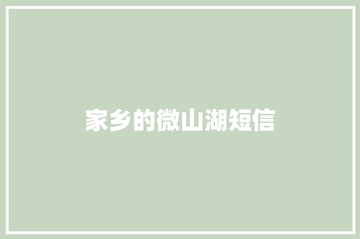 家乡的微山湖短信