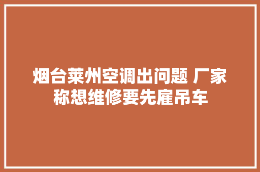 烟台莱州空调出问题 厂家称想维修要先雇吊车