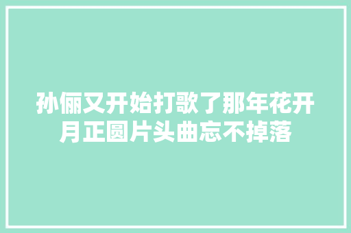 孙俪又开始打歌了那年花开月正圆片头曲忘不掉落