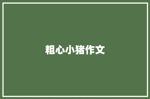 粗心小猪作文