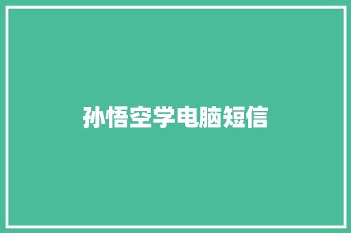 孙悟空学电脑短信