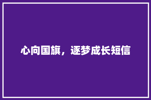 心向国旗，逐梦成长短信