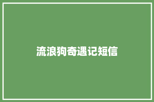 流浪狗奇遇记短信