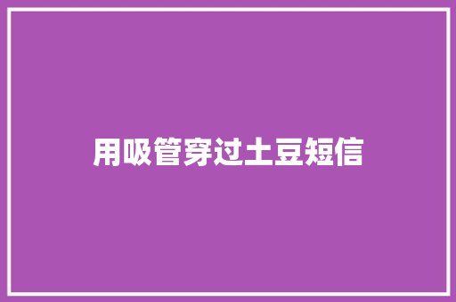 用吸管穿过土豆短信