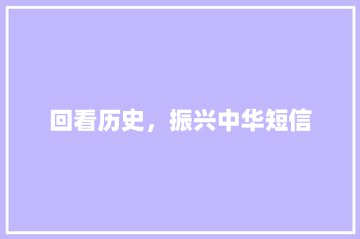 回看历史，振兴中华短信