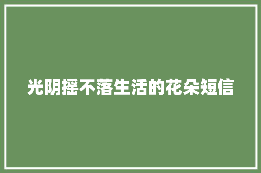 光阴摇不落生活的花朵短信