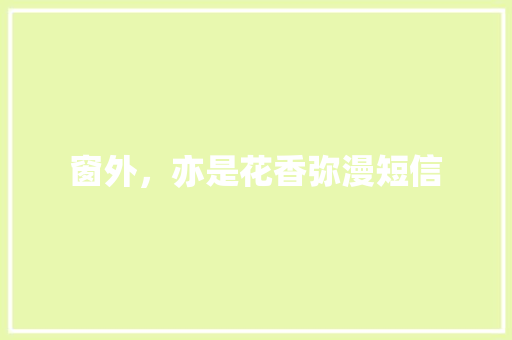 窗外，亦是花香弥漫短信