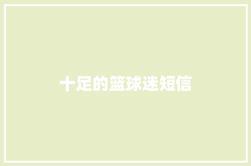 十足的篮球迷短信