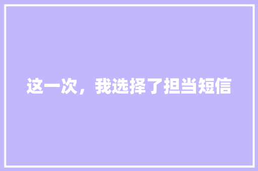 这一次，我选择了担当短信