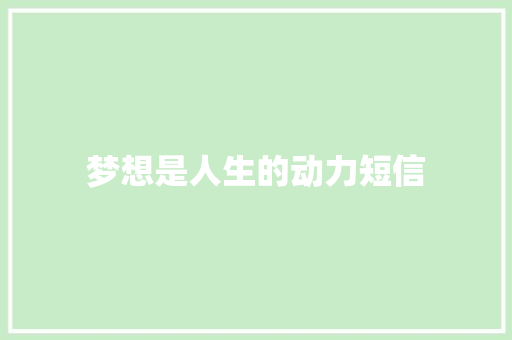 梦想是人生的动力短信
