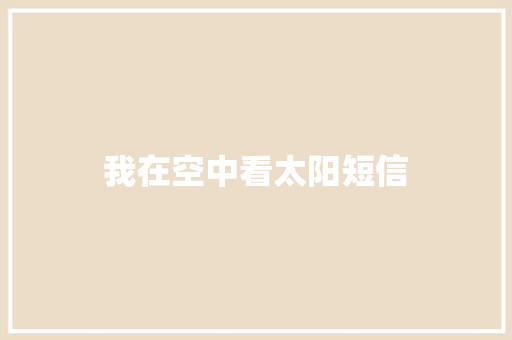 我在空中看太阳短信