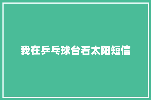 我在乒乓球台看太阳短信